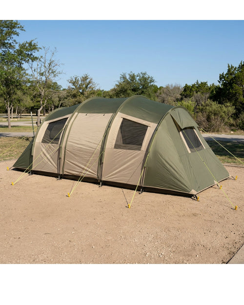Xmkvd Four Person Vis a Vis Tent Olive Sand - Lifestyle view